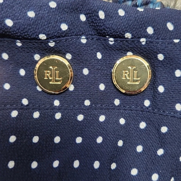 [US:4]LAUREN RALPH LAUREN-Women's Polka-Dot Bubble Crepe Belted  Dress - Picture 5 of 8